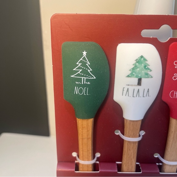Rae Dunn 4 Piece Mini Spatula Set Noel, Fa La La,  Christmas, Ho Ho Ho, NIP - Picture 2 of 7